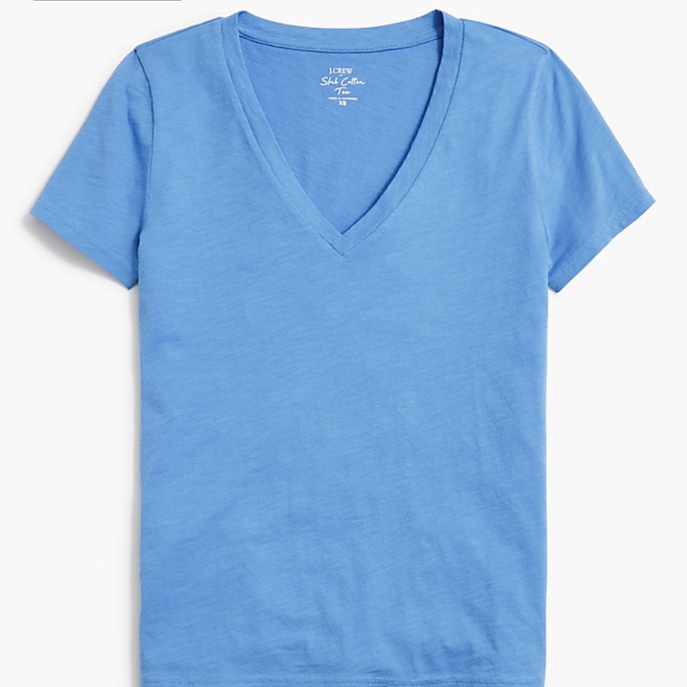 J. Crew Soft Cotton Sky Blue V-Neck Tee
